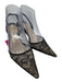Christian Louboutin Shoe Size 36.5 Black textile upper Lace Mid Heel Slingbacks Black / 36.5