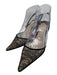 Christian Louboutin Shoe Size 36.5 Black textile upper Lace Mid Heel Slingbacks Black / 36.5