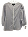 Pomander Place Size S Blue & White Cotton Puff 3/4 Sleeve Stripe Buttons Top Blue & White / S