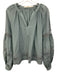 Marie Oliver Size M Sage green Cotton & Silk Long puff sleeve Crochet Lace Top Sage green / M