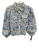 Love The Label Size XS White & Blue Cotton Blend 3/4 Puff Sleeve Eyelet Lace Top White & Blue / XS