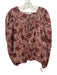 Ulla Johnson Size 4 Brown & Cream Cotton & Rayon Long Balloon Sleeve V Neck Top Brown & Cream / 4