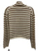 Theory Size P Cream & Beige Wool Blend Striped Band Turtleneck Cropped Sweater Cream & Beige / P