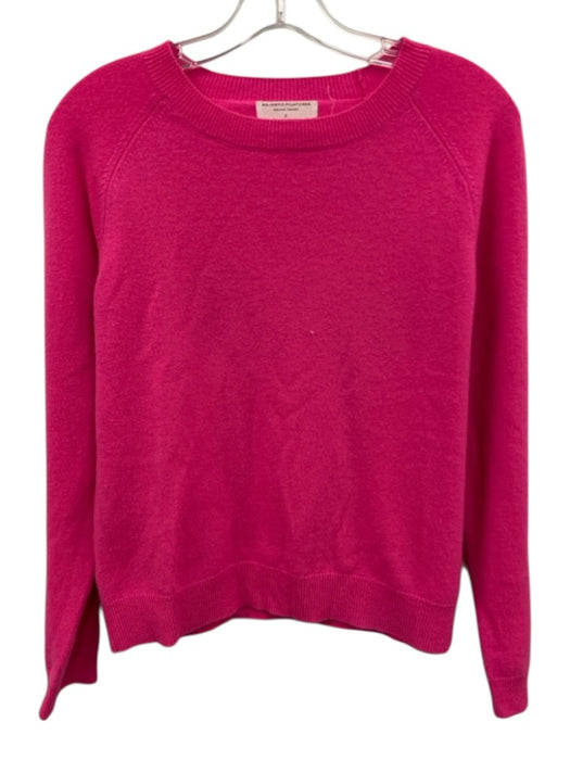 Majestic Filatures Size 2 Neon Pink Cashmere Knit Long Sleeve Ribbed Hem Sweater Neon Pink / 2