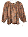 The Great Size 1 Pink & blue Cotton Floral Long Balloon Sleeve Gathered Neck Top Pink & blue / 1