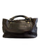 Celine Dark Brown Leather Top Handle Zip Pocket Multiple Compartments Hand Bag Dark Brown