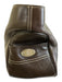 Celine Dark Brown Leather Top Handle Zip Pocket Multiple Compartments Hand Bag Dark Brown