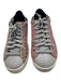 P448 Shoe Size 37 Pink, Gray, Orange Leather Upper Round Toe Checkered Sneakers Pink, Gray, Orange / 37