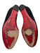 Christian Louboutin Shoe Size 37 Black Leather Suede Almond Toe Wedge Pumps Black / 37