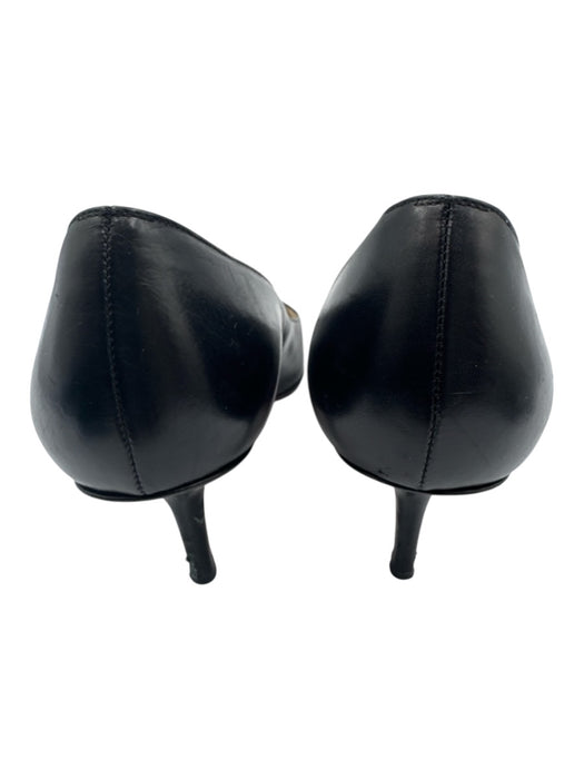 Christian Louboutin Shoe Size 36 Black Leather Pointed Toe Kitten Heel Pumps Black / 36