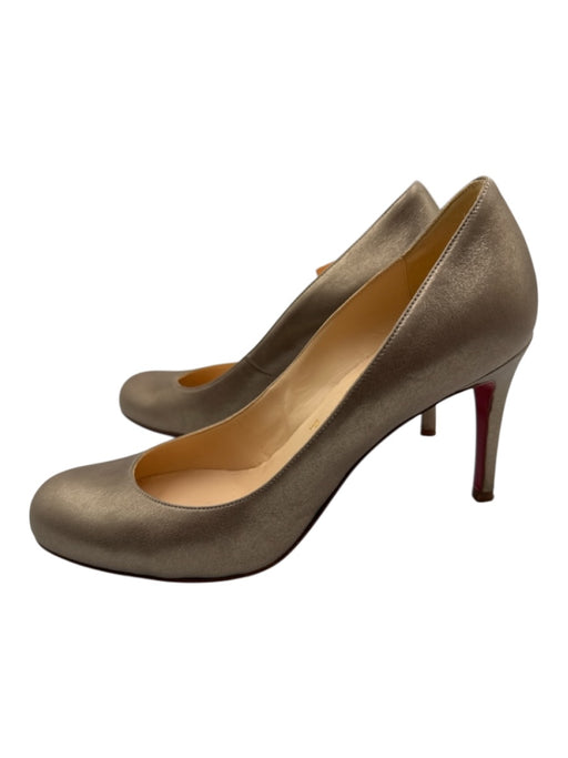 Christian Louboutin Shoe Size 36.5 Champagne Gold Leather Almond Toe Pumps Champagne Gold / 36.5