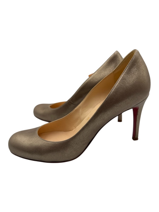 Christian Louboutin Shoe Size 36.5 Champagne Gold Leather Almond Toe Pumps Champagne Gold / 36.5