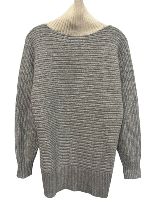 Rosetta Getty Size Small Cream & Gray Cashmere Long Sleeve Colorblock Sweater Cream & Gray / Small