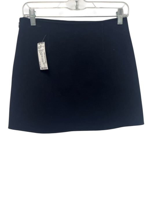 Theory Size 2 Navy Blue Cashmere High Rise Side Zip Mini Skirt Navy Blue / 2