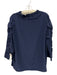 SeeByChloe Size 42 Navy Silk Long Sleeve Ruffles Top Navy / 42
