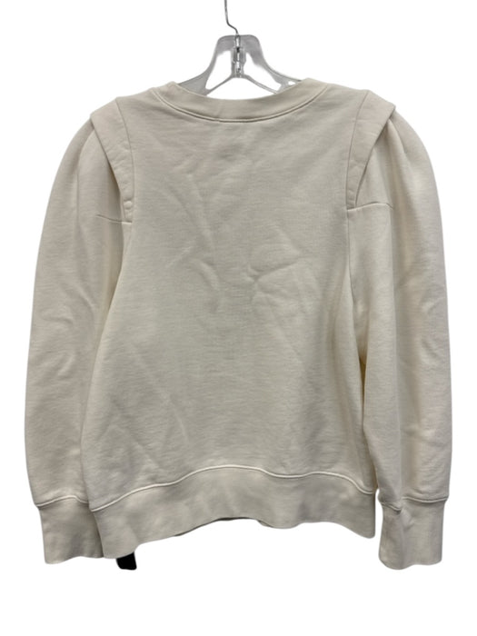 Frame Size M White Cotton & Polyester Long Sleeve Crew Neck Sweater White / M