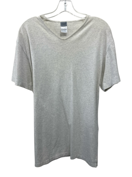 Jil Sander Size Est XL Gray Cotton Blend Heathered T shirt V Neck Short Sleeve Gray / Est XL