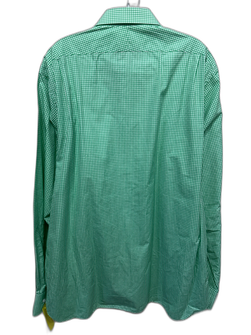 Ralph Lauren Purple Size 17 Green & White Cotton Plaid Men's Long Sleeve Shirt Green & White / 17