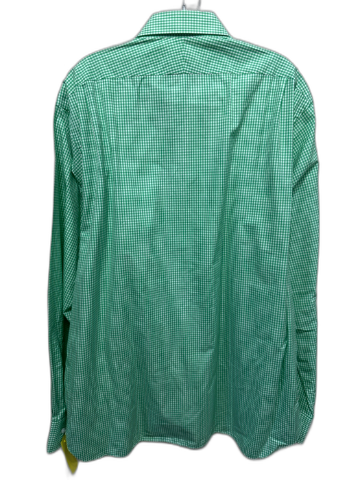 Ralph Lauren Purple Size 17 Green & White Cotton Plaid Men's Long Sleeve Shirt Green & White / 17