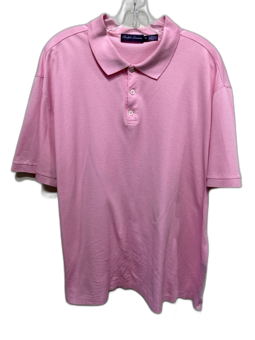 Ralph Lauren Purple Size XXL Pink Cotton Solid Polo Men's Short Sleeve Pink / XXL