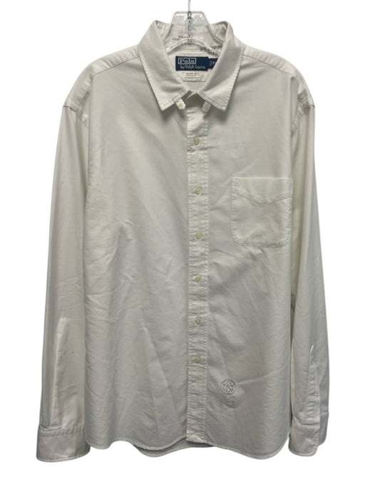 Ralph Lauren Size XL White Cotton Solid Oxford Button up Men's Long Sleeve Shirt White / XL