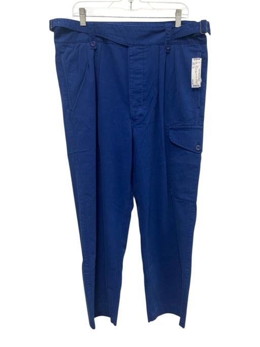 Polo Size 35 Blue Cotton Solid Waist Tie Khakis Men's Pants Blue / 35