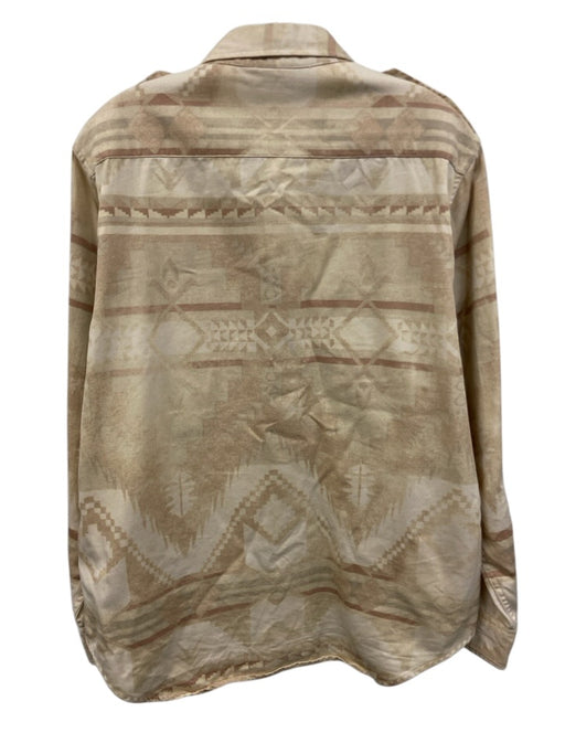 Polo Size L Beige & Multi Color Cotton All Over Print Men's Long Sleeve Shirt Beige & Multi Color / L
