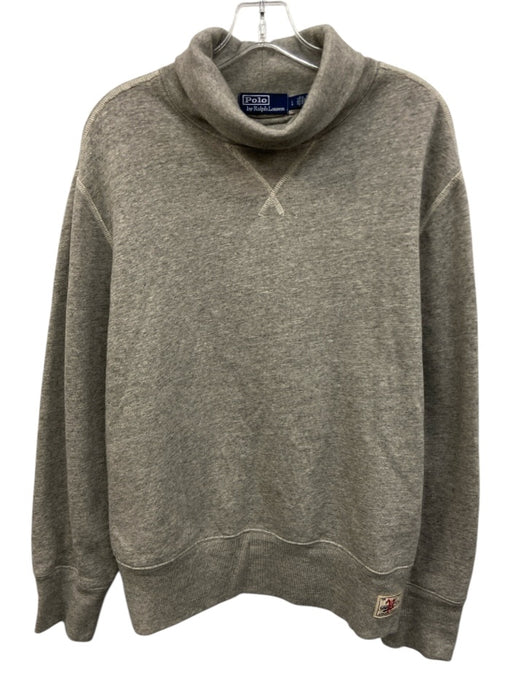 Polo Size L Gray Cotton Solid Turtleneck Sweatshirt Men's Long Sleeve Shirt Gray / L