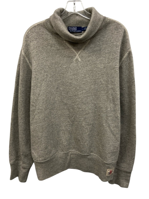 Polo Size L Gray Cotton Solid Turtleneck Sweatshirt Men's Long Sleeve Shirt Gray / L