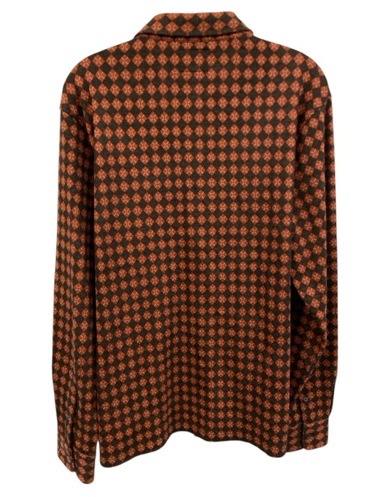 Todd Snyder Size L Orange & Brown & Blue Cotton All Over Print Long Sleeve Shirt Orange & Brown & Blue / L