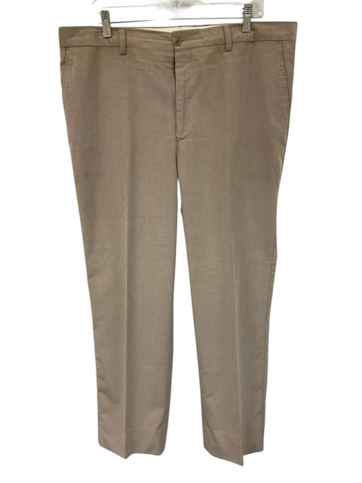 Ferragamo Size 56 Beige Cotton Solid Corduroy Men's Pants Beige / 56