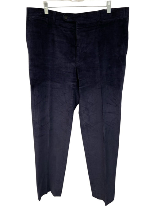 Canali Size 37 Navy Blue Cotton Solid Corduroy Men's Pants Navy Blue / 37