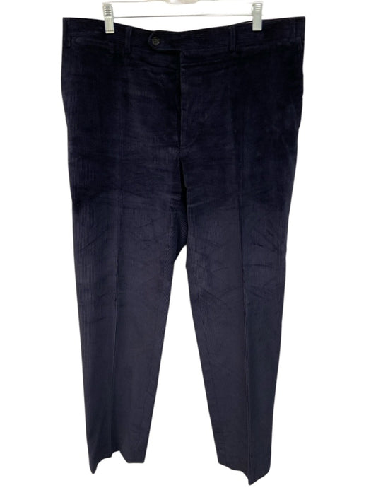 Canali Size 37 Navy Blue Cotton Solid Corduroy Men's Pants Navy Blue / 37