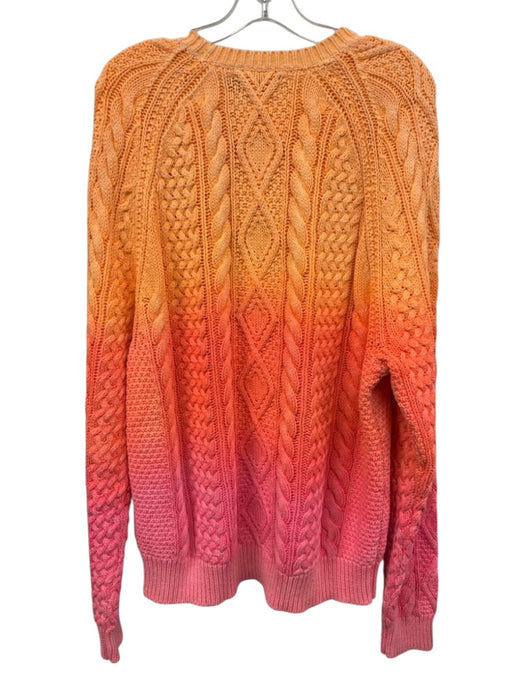 Polo Size XL Orange & Pink Cotton Gradient Knit Men's Sweater Orange & Pink / XL