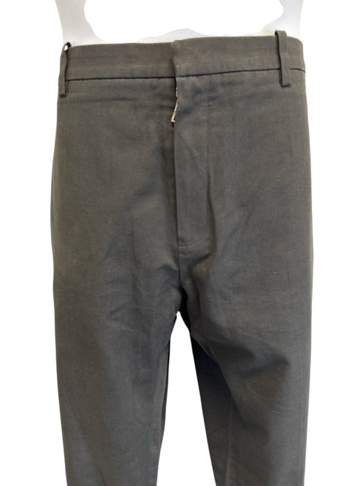 Balmain Size 52 Dark Gray Cotton Solid Slim Khakis Men's Pants Dark Gray / 52