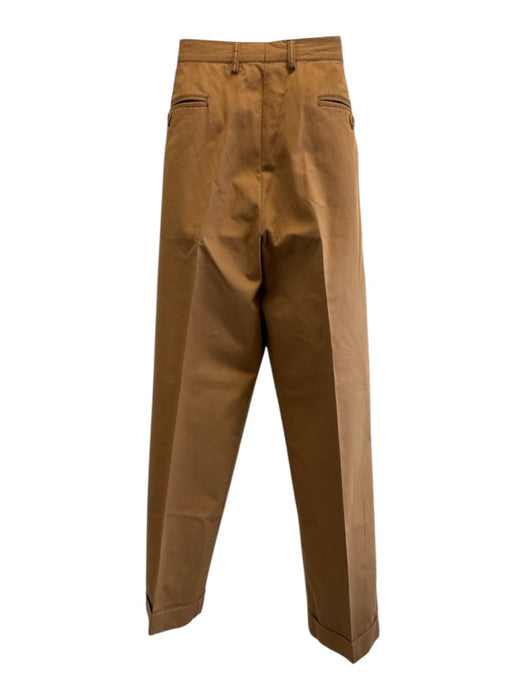 Brunello Cucinelli Size 56 Dark Tan Cotton Solid Cuffed Men's Pants Dark Tan / 56
