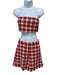 Oscar de la Renta Size 4/2 Orange, White, Gray Wool & Cotton Plaid Short Set Orange, White, Gray / 4/2