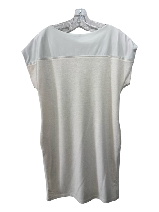 Polo Ralph Lauren Size M Cream Wool Blend Lamb Leather Detail Short Sleeve Dress Cream / M