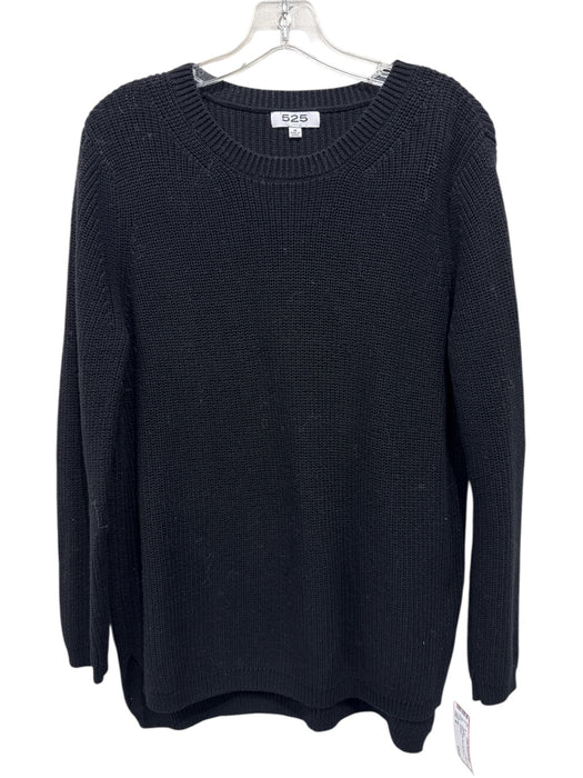 525 Size M Black Cotton Knit Long Sleeve Sweater Black / M