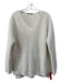 Alicia Adams Size L Cream Baby Alpaca Knit V Neck Long Sleeve Sweater Cream / L