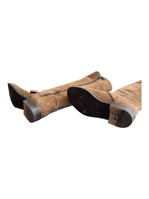 Bottega Veneta Shoe Size 39 Brown Suede round toe Exposed Zip Top Buckle Boots Brown / 39