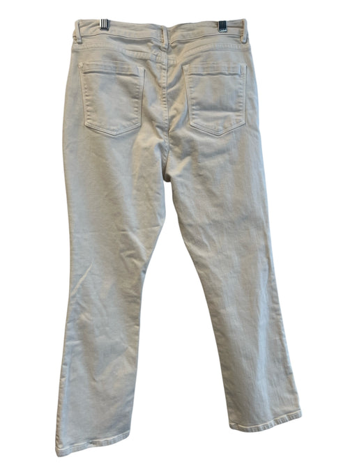 Ann Mashburn Size 31 Cream Cotton Blend Mid Rise 5 Pocket Straight Leg Jeans Cream / 31