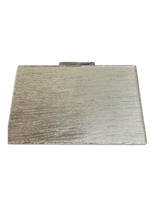 No Brand Silver Plastic Small Metallic Top Opening Hinge on bottom Clutch Silver