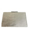 No Brand Silver Plastic Small Metallic Top Opening Hinge on bottom Clutch Silver