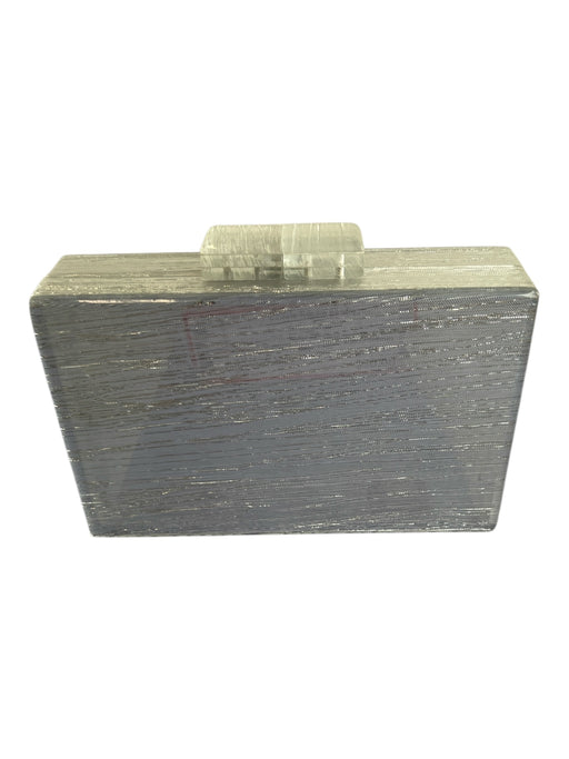 No Brand Silver Plastic Small Metallic Top Opening Hinge on bottom Clutch Silver