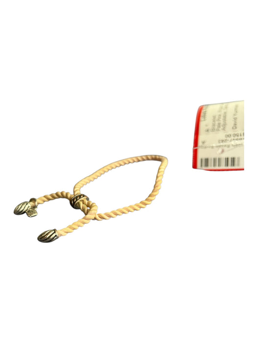 David Yurman Pale Pink Rope Silver Hardware Twist Adjustable Bracelet Pale Pink