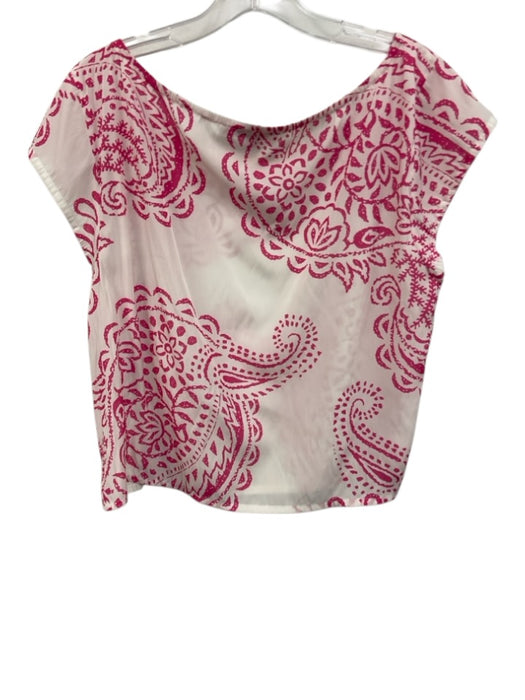 Calypso St. Barth Size L White & Pink Polyester Paisley Print Skirt Set White & Pink / L