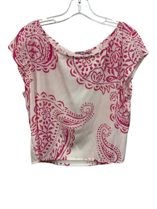 Calypso St. Barth Size L White & Pink Polyester Paisley Print Skirt Set White & Pink / L
