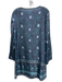 Calypso St. Barth Size L Blue & Purple Polyester Long Sleeve Floral Print Dress Blue & Purple / L