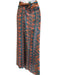 Calypso St. Barth Size L Blue & Orange Silk Wrap Tie Cover-Up Midi Skirt Blue & Orange / L